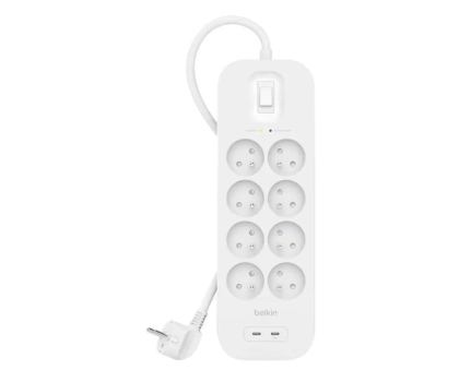 Listwa zasilająca BELKIN SurgePlus 8x FR, 2x USB-C, 2m SRB004ca2M